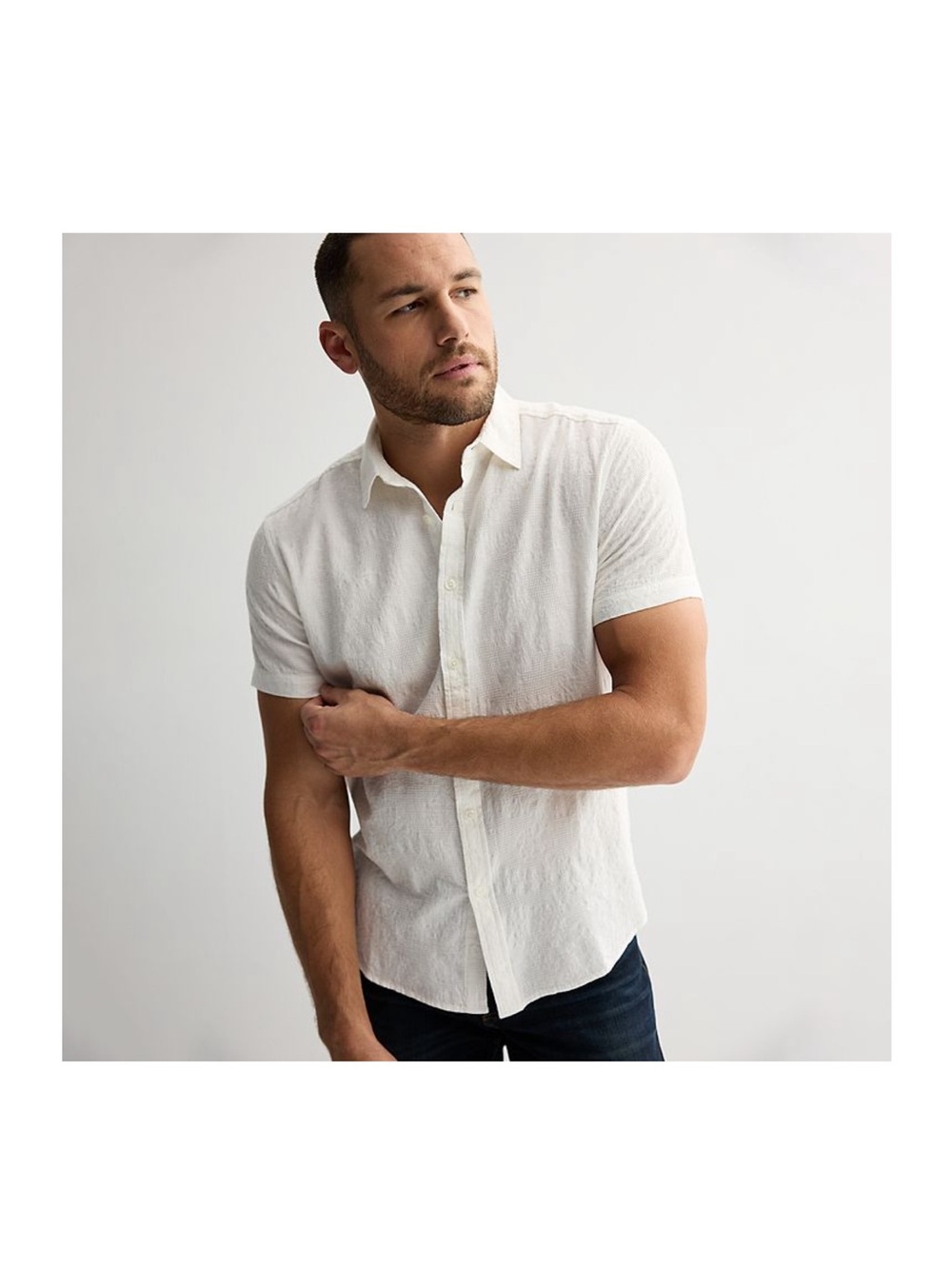 Apt. 9 White Short-Sleeve Button-Down Shirt